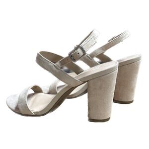 Cream Block Heel Sandals Size 6